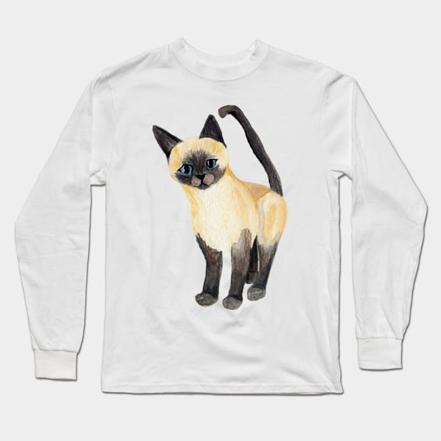 Saucy Siamese Kitten Long Sleeve T-Shirt by Peleegirl